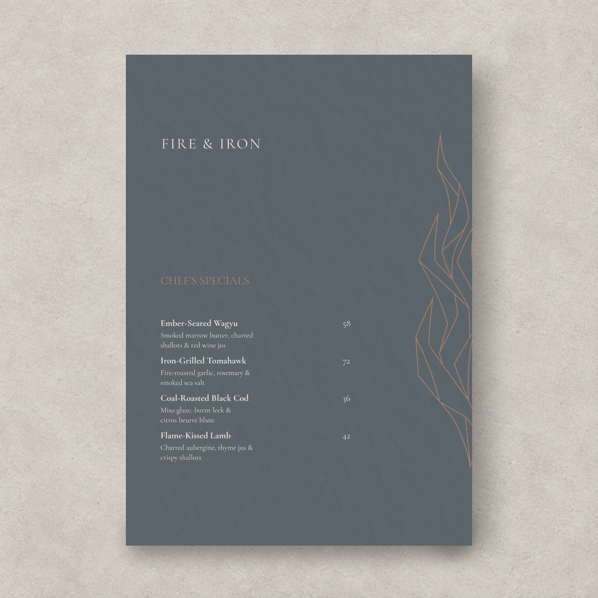 FIRE & IRON – THE ELITE STEAKHOUSE & GRILL SUITE