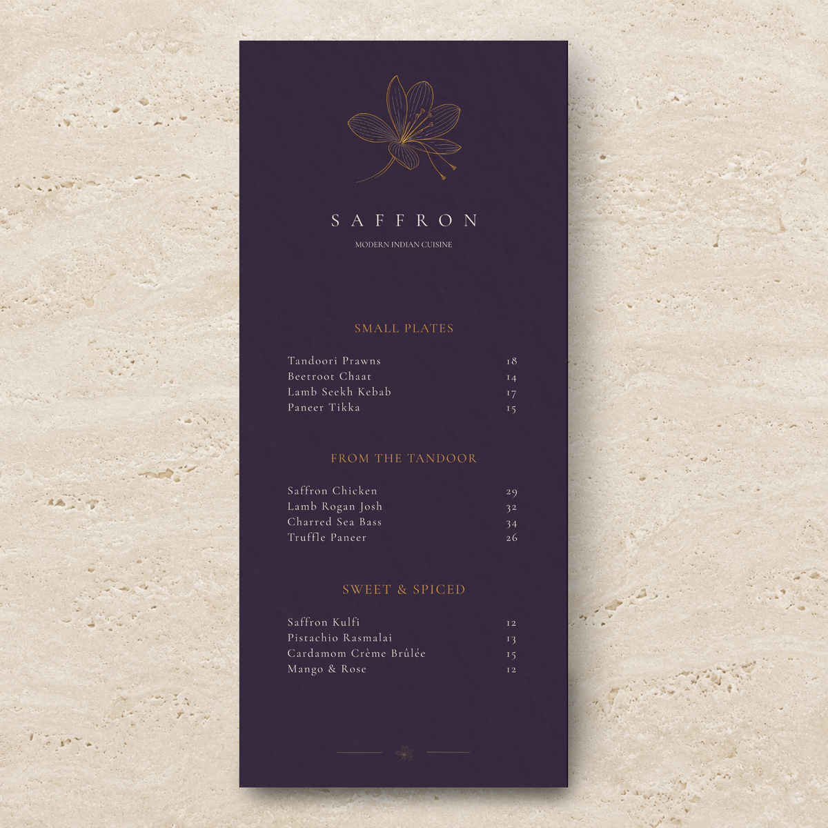SAFFRON – THE MODERN INDIAN DINING SUITE