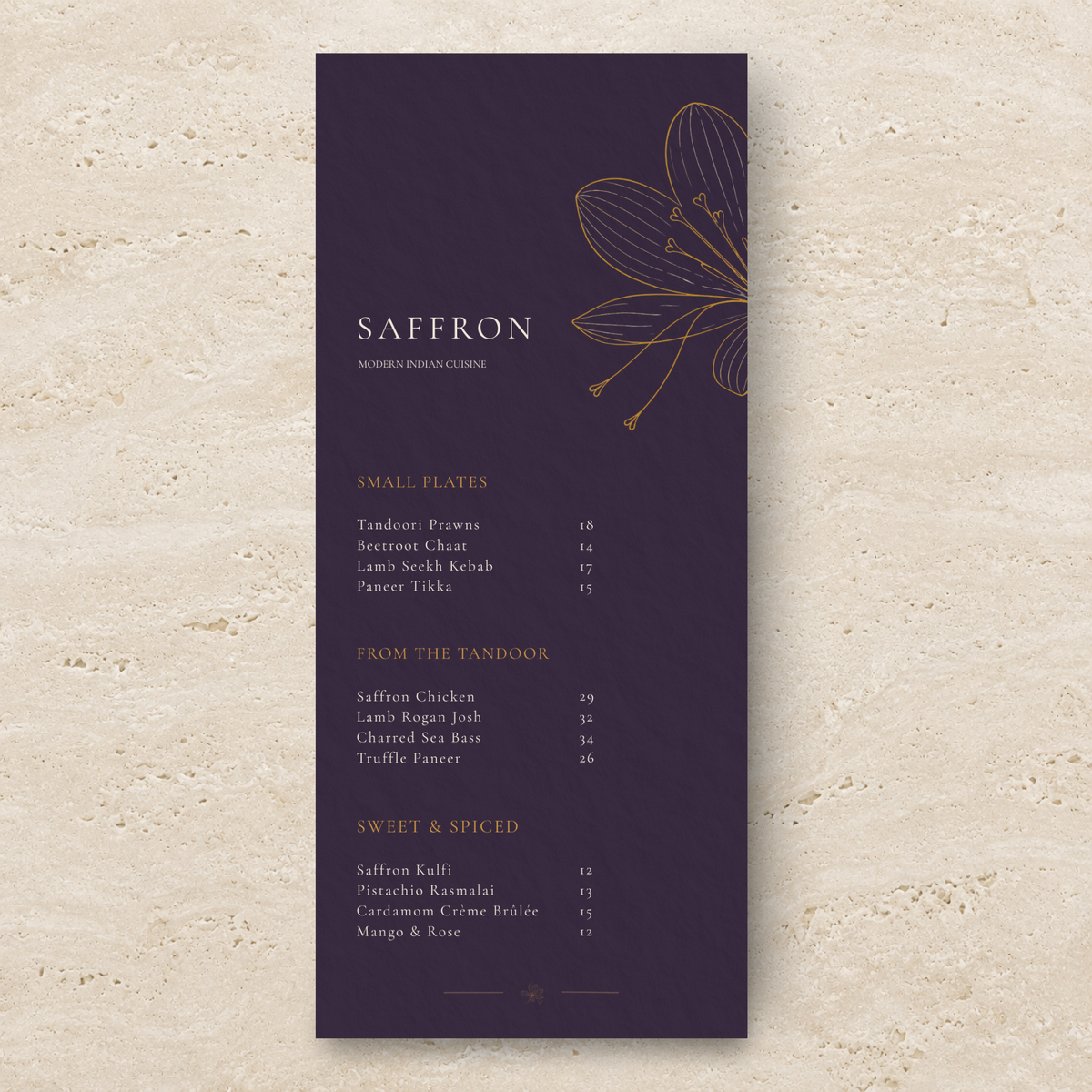SAFFRON – THE MODERN INDIAN DINING SUITE