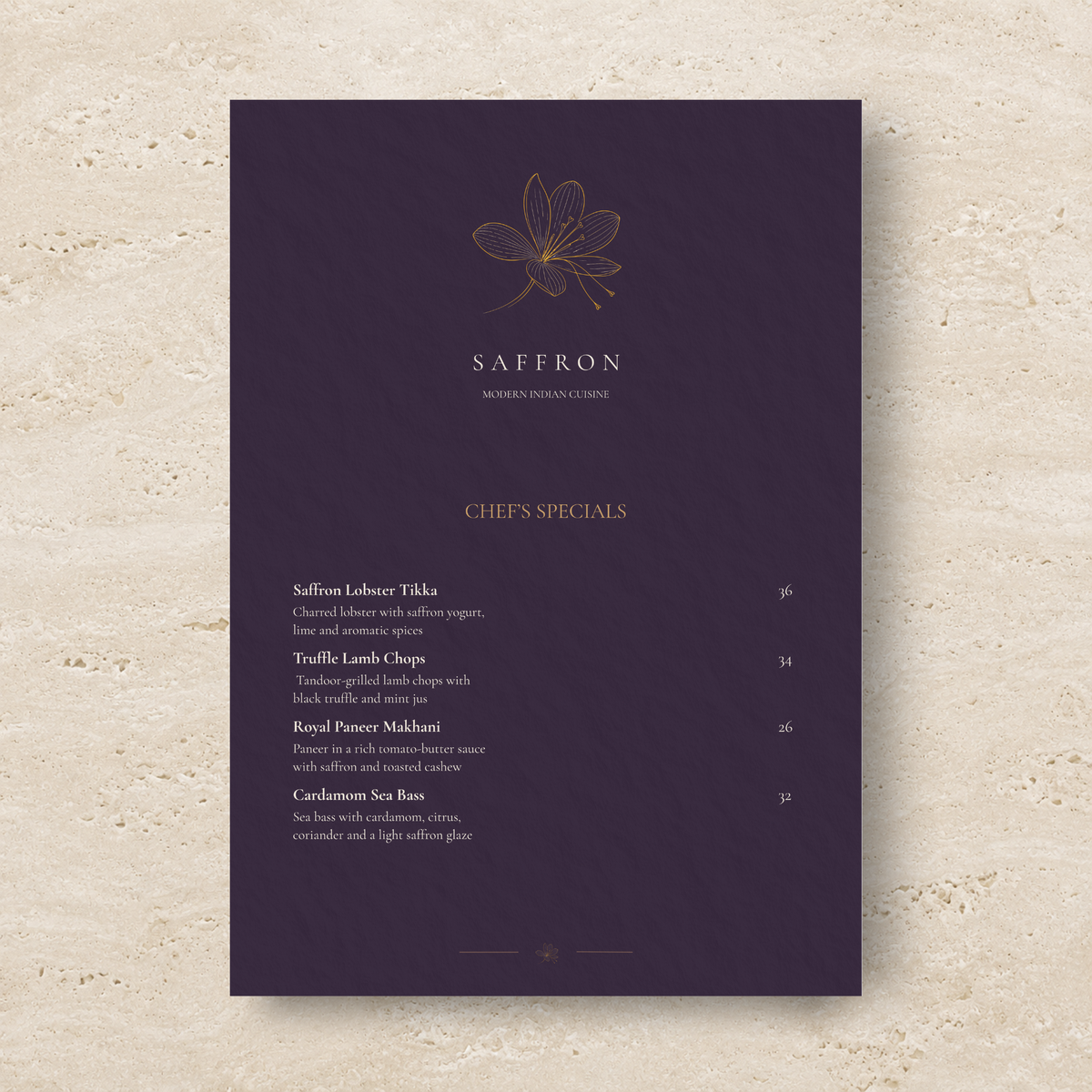 SAFFRON – THE MODERN INDIAN DINING SUITE