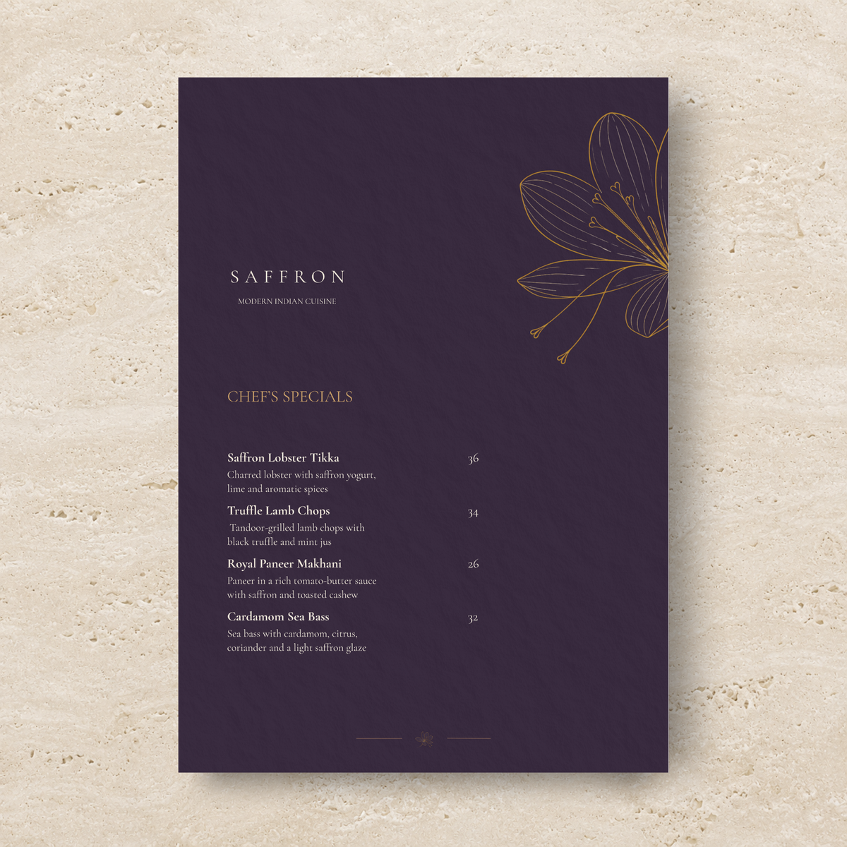SAFFRON – THE MODERN INDIAN DINING SUITE
