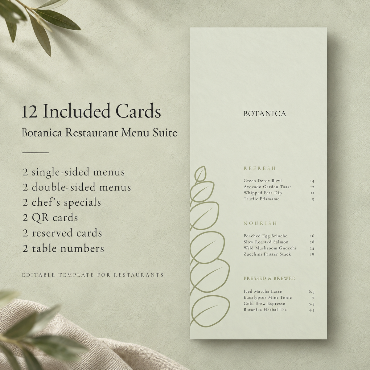 BOTANICA – THE ELITE SAGE GREEN ORGANIC BISTRO SUITE
