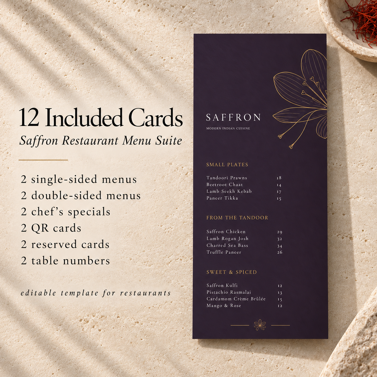 SAFFRON – THE MODERN INDIAN DINING SUITE