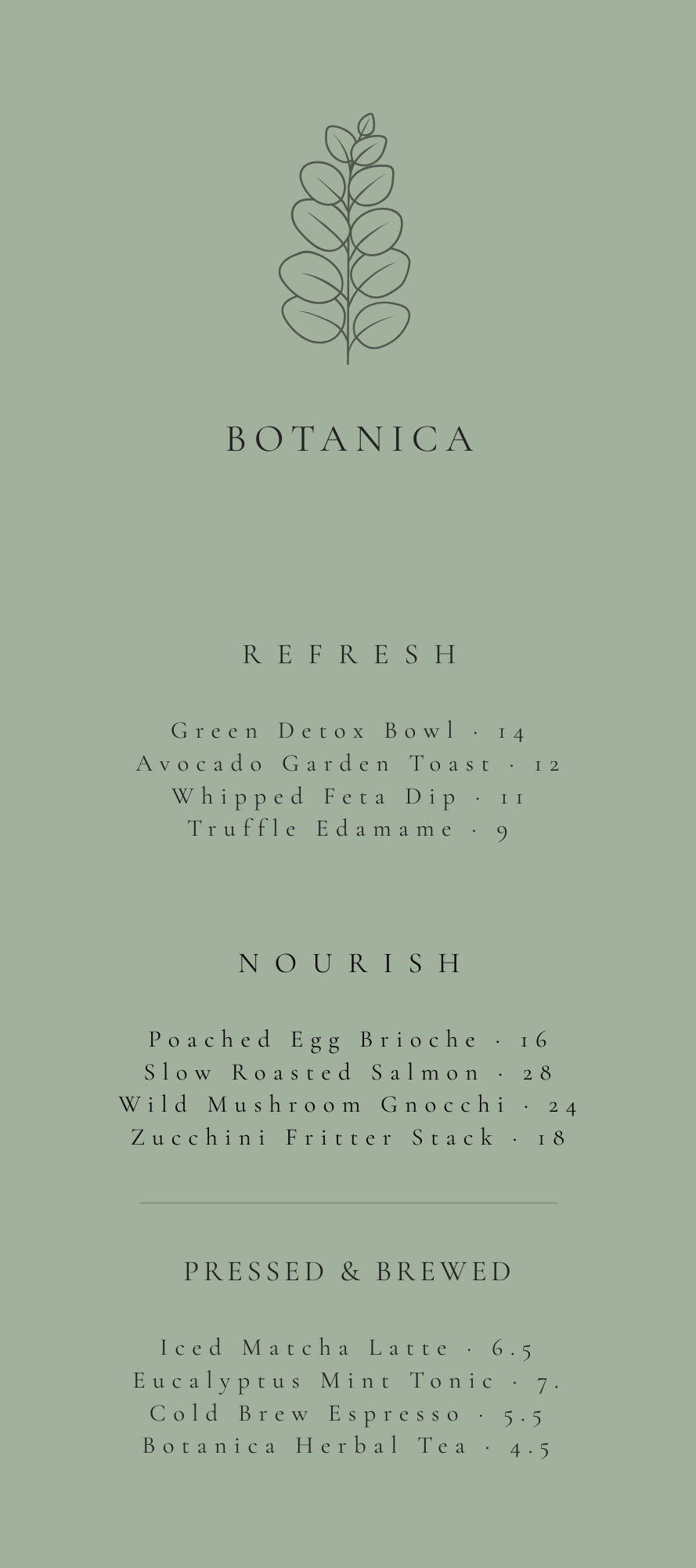 BOTANICA – THE ELITE SAGE GREEN ORGANIC BISTRO SUITE