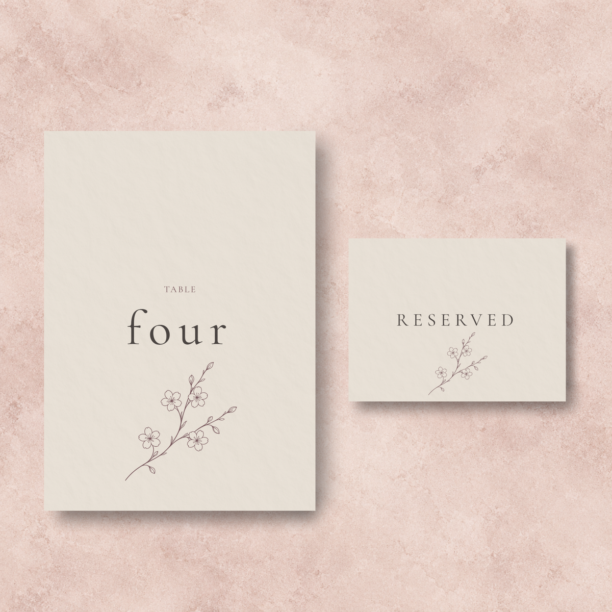 SAKURA Reserved and Table Number card templates V1 for Japanese restaurants