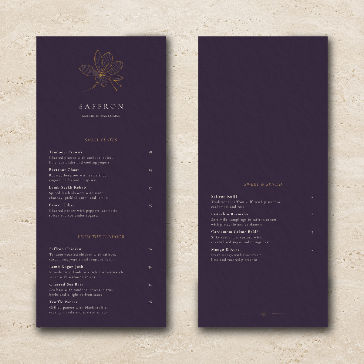 SAFFRON – THE MODERN INDIAN DINING SUITE