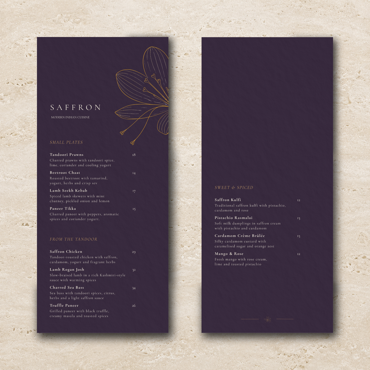 SAFFRON – THE MODERN INDIAN DINING SUITE